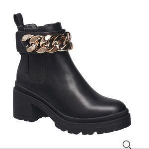 Halston black booties